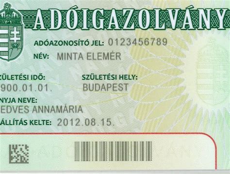 Adóazonosító jel minta