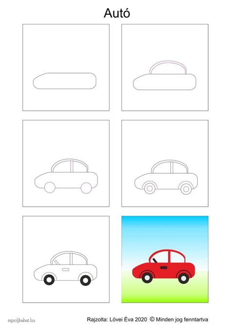Autó rajz lépésről lépésre könnyen