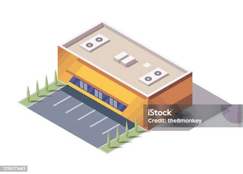 Autókereskedés izometrikus ábrázolása