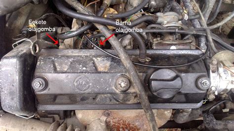 Az olajgomba helye a motorblokkban