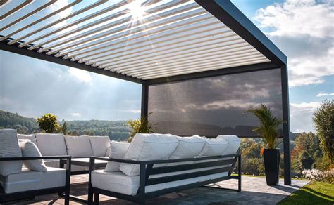 Bioklimatikus pergola terasz árnyékolóval