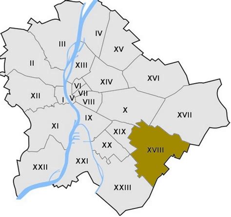 Budapest XVIII. kerülete térkép