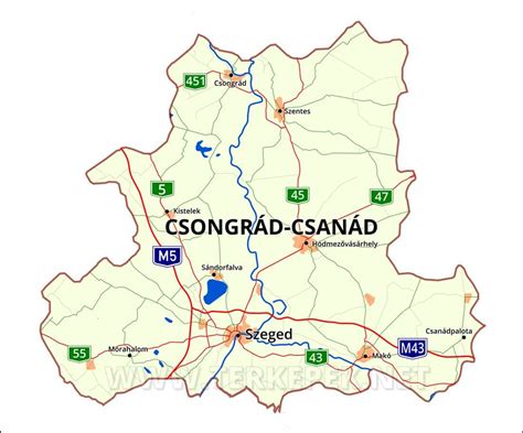 Csongrád-Csanád megye elhelyezkedése Magyarországon