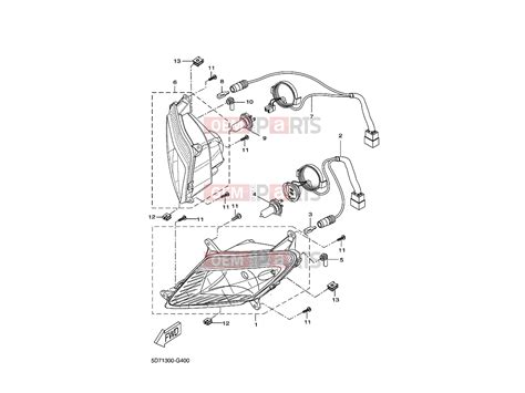 Fényszóró alkatrészei