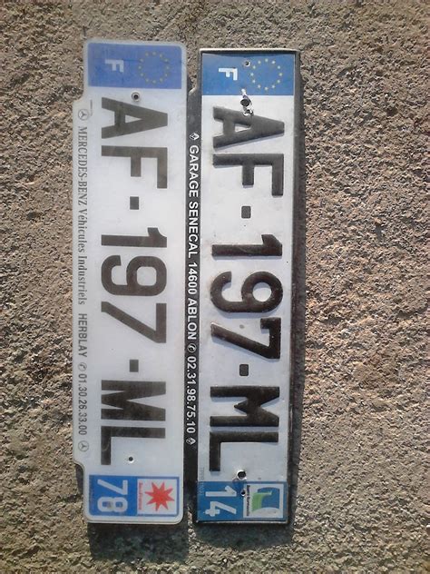 Francia rendszám példa