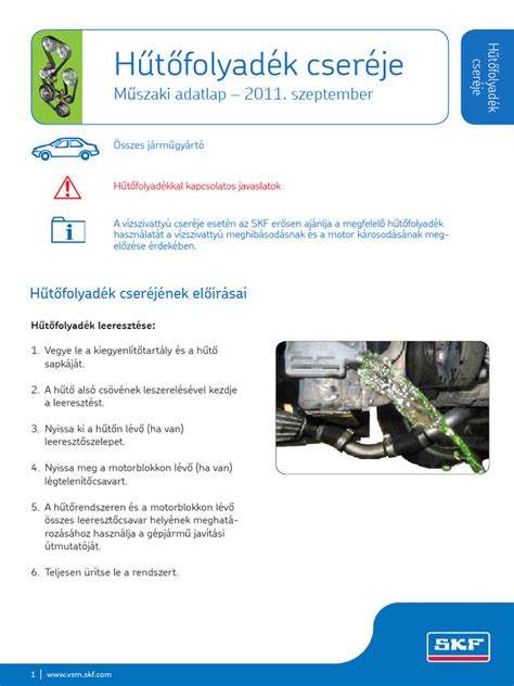 Hűtőfolyadék csere folyamata