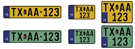 Különböző rendszámtáblák