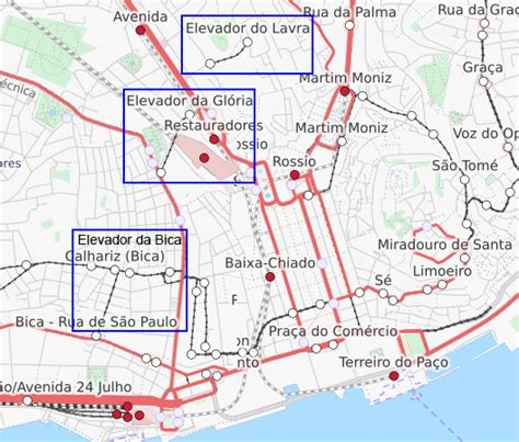 Lisszabon villamos térkép