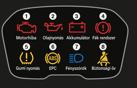 Műszerfal hibajelzései