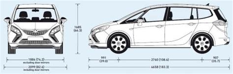 Opel Zafira Tourer méretek