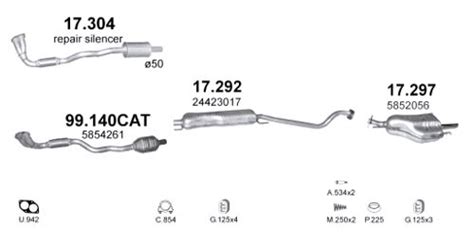 Opel kipufogó rendszer