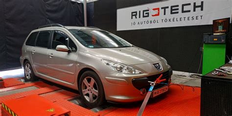 Peugeot 307 chiptuning teljesítménymérés