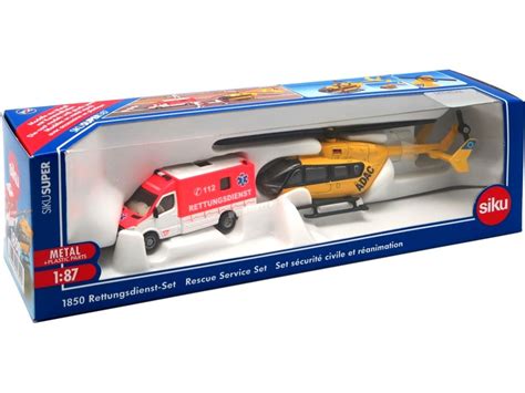 SIKU Mentőautó és Helikopter Készlet
