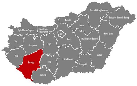 Somogy megye elhelyezkedése Magyarországon