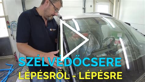 Szélvédőcsere folyamata ábrán