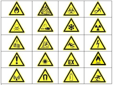 Szokatlan veszélyre figyelmeztető táblák
