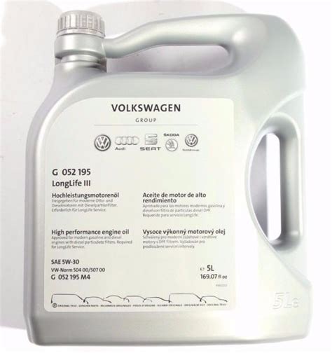 VW Motorolaj Specifikációk