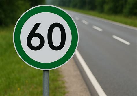 Zöld szegélyű sebességkorlátozó tábla