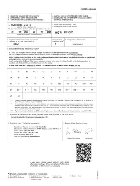 Zöldkártya rendszer tagországai